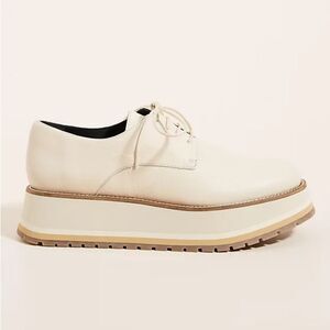 Paloma Barcelo Shoes Women’s 38 Cream Leather Lace Up Oxford Platform